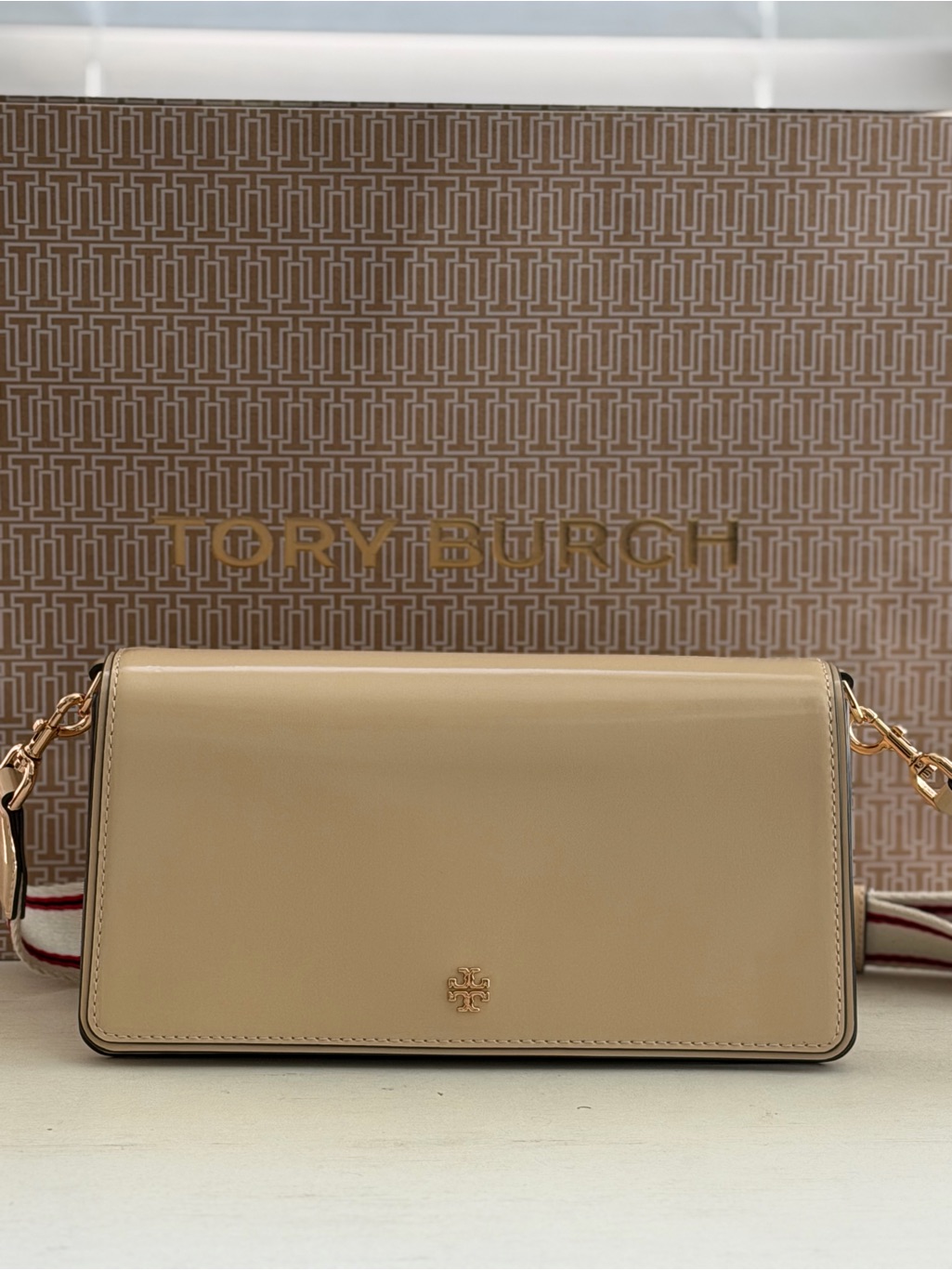 Nwt Tory Burch Emerson Soft Serve Patent Leather Crossbody Bag Purse 158167